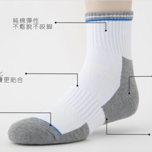 【老船長】腳踏車專用毛巾氣墊加大運動襪(B5-144L)-1雙入-白色男款：圖片 4