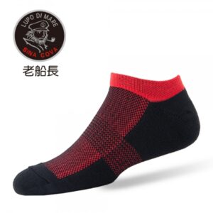 【老船長】3D彩色運動毛巾隱形氣墊加大運動襪(B4-144L)-1雙入-紅色：圖片 1