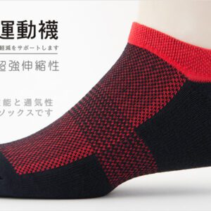 【老船長】3D彩色運動毛巾隱形氣墊加大運動襪(B4-144L)-1雙入-紅色：圖片 3