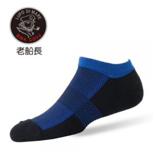 【老船長】3D彩色運動毛巾隱形氣墊加大運動襪(B4-144L)-1雙入-藍色：圖片 1