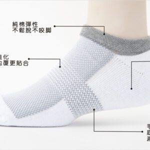 【老船長】3D彩色運動毛巾隱形氣墊加大運動襪(B4-144L)-1雙入-白色：圖片 4