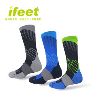 【ifeet】全方位足弓壓力運動襪籃球襪(9817)-1雙入-藍色(24-26CM)：圖片 2