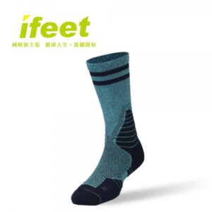 【ifeet】全方位足弓壓力運動襪籃球襪(9816)-1雙入-藍色(24-26CM)：圖片 1
