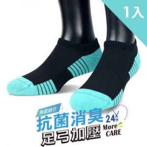 【老船長】(8467)EOT科技不會臭的襪子船型運動襪22-24cm黑色：圖片 1