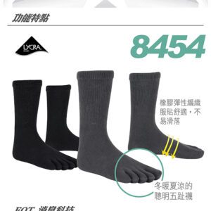 【ifeet】EOT科技不會臭的五趾襪(8454)-3雙入-灰色：圖片 3
