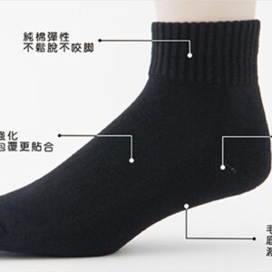 【老船長】防霉抗菌 吸濕排汗中統氣墊襪(961)-1雙入-黑色22-24CM(厚底)：圖片 4