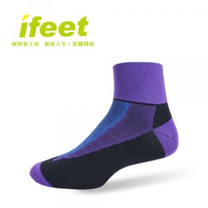 【ifeet】不會臭的襪子寬口無痕薄款減壓除臭運動襪(9810)-1雙入-紫色：圖片 1
