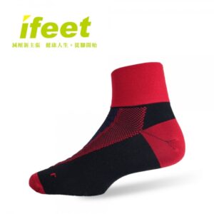 【ifeet】不會臭的襪子寬口無痕薄款減壓除臭運動襪(9810)-1雙入-紅色：圖片 1