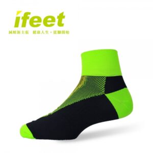 【ifeet】不會臭的襪子寬口無痕薄款減壓除臭運動襪(9810)-1雙入-綠色：圖片 1
