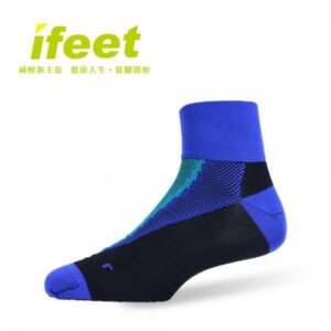 【ifeet】不會臭的襪子寬口無痕薄款減壓除臭運動襪(9810)-1雙入-寶藍色：圖片 1