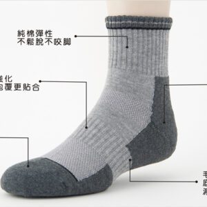 【老船長】腳踏車專用毛巾氣墊運動襪(B5-144M)-6雙入女生：圖片 3