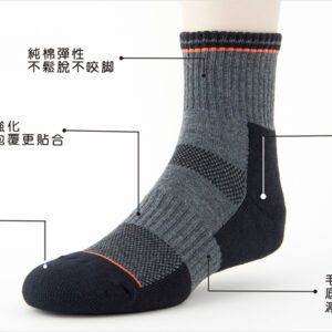 【老船長】腳踏車專用毛巾氣墊運動襪(B5-144M)-6雙入女生：圖片 4