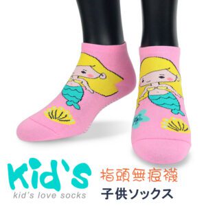 【kid】(3011人魚)台灣製棉質義大利台無縫針織止滑童襪-1雙入灰色：圖片 4