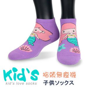 【kid】(3011人魚)台灣製棉質義大利台無縫針織止滑童襪-1雙入灰色：圖片 5