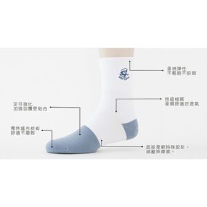 【老船長】AG奈米銀無痕抗菌減壓寬口紳士襪(9607)1雙入-白色：圖片 3