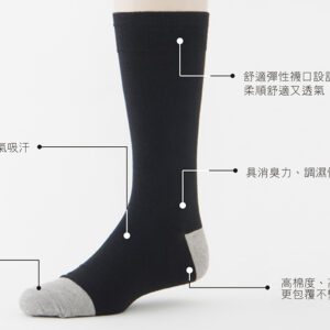 【老船長】奈米竹炭細針薄款中筒襪(1107)-1雙入-黑色：圖片 3