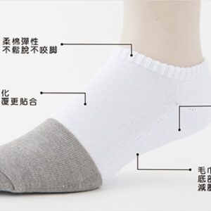 【老船長】奈米竹炭毛巾氣墊厚底船型襪(1103)-1雙入-白色：圖片 3