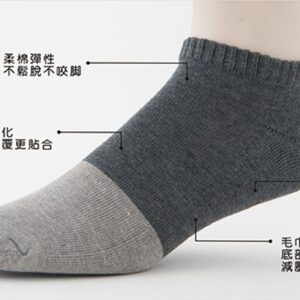 【老船長】奈米竹炭毛巾氣墊厚底船型襪(1103)-1雙入-灰色：圖片 3