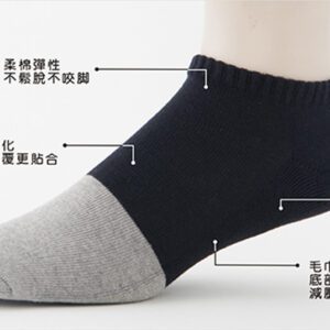 【老船長】奈米竹炭毛巾氣墊厚底船型襪(1103)-1雙入-黑色：圖片 3