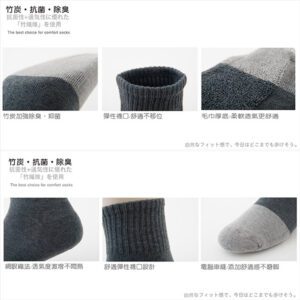 【老船長】奈米竹炭抗菌除腳臭中厚底(1101)-1雙入-白色：圖片 3