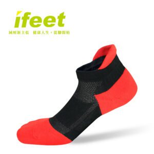 【ifeet】跑者悍將3D立體運動襪(8458)-1雙入-紅色：圖片 3