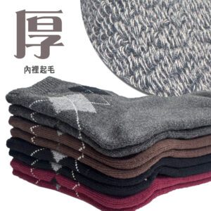 【老船長ifeet】冬天保暖棉質菱格1300-8台灣製造室內厚-6雙入：圖片 3