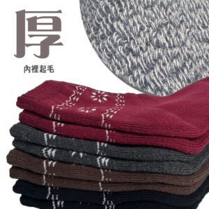 【老船長ifeet】冬天保暖棉質毛襪雪花1300-9台灣製造室內厚-6雙入：圖片 3