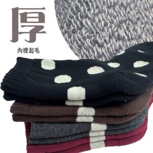【老船長ifeet】冬天保暖棉質毛襪大圈圈1300-3台灣製造室內厚-6雙入：圖片 3