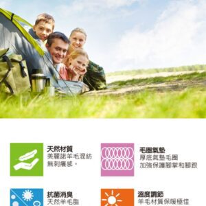【老船長】戶外輕量釋壓高級羊毛襪(9826)-1雙入-灰藍色25-27CM：圖片 3