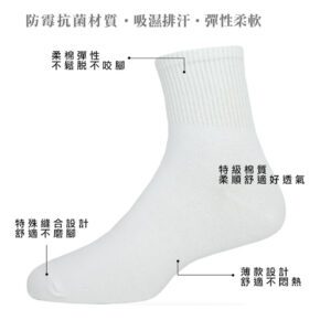 【老船長】防霉抗菌 吸濕排汗1/2襪(P200-24R)-薄款-1雙入-灰色：圖片 3