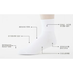 【老船長】防霉抗菌 吸濕排汗寬口無痕襪(P209)-薄款-1雙入-白色：圖片 4