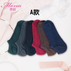 【夢拉】831麻花紋莫蘭迪馬卡龍低口少女襪-6雙入：圖片 3